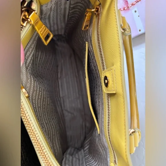 Prada Yellow Galleria Leather Tote with Strap - Picture 9 of 16